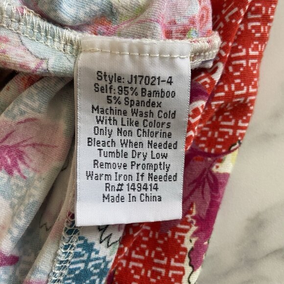 Johnny‎ Was Top Lubello Favorite Bamboo Shirt Short Sleeve Woman's Size Xxs Boho - Picture 7 of 8